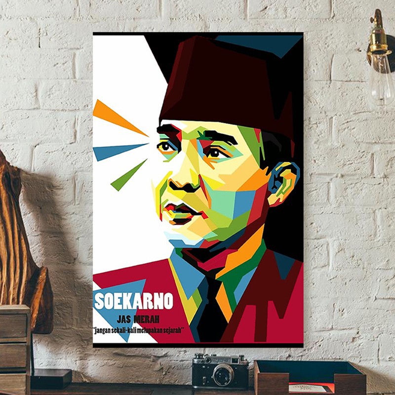 Wall DECOR / Hiasan Dinding Kamar / Ruang Tamu / Pajangan Rumah - DEKORASI MOTIF PRESIDEN SOEKARNO.