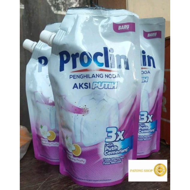 Proclin Aksi Putih Pouch 400 ml - Penghilang Noda Pakaian Pemutih Pakaian