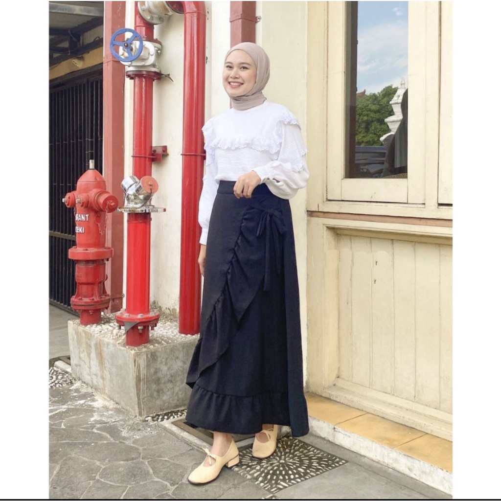 ROK PANJANG WANITA CASUAL FLOWY 883