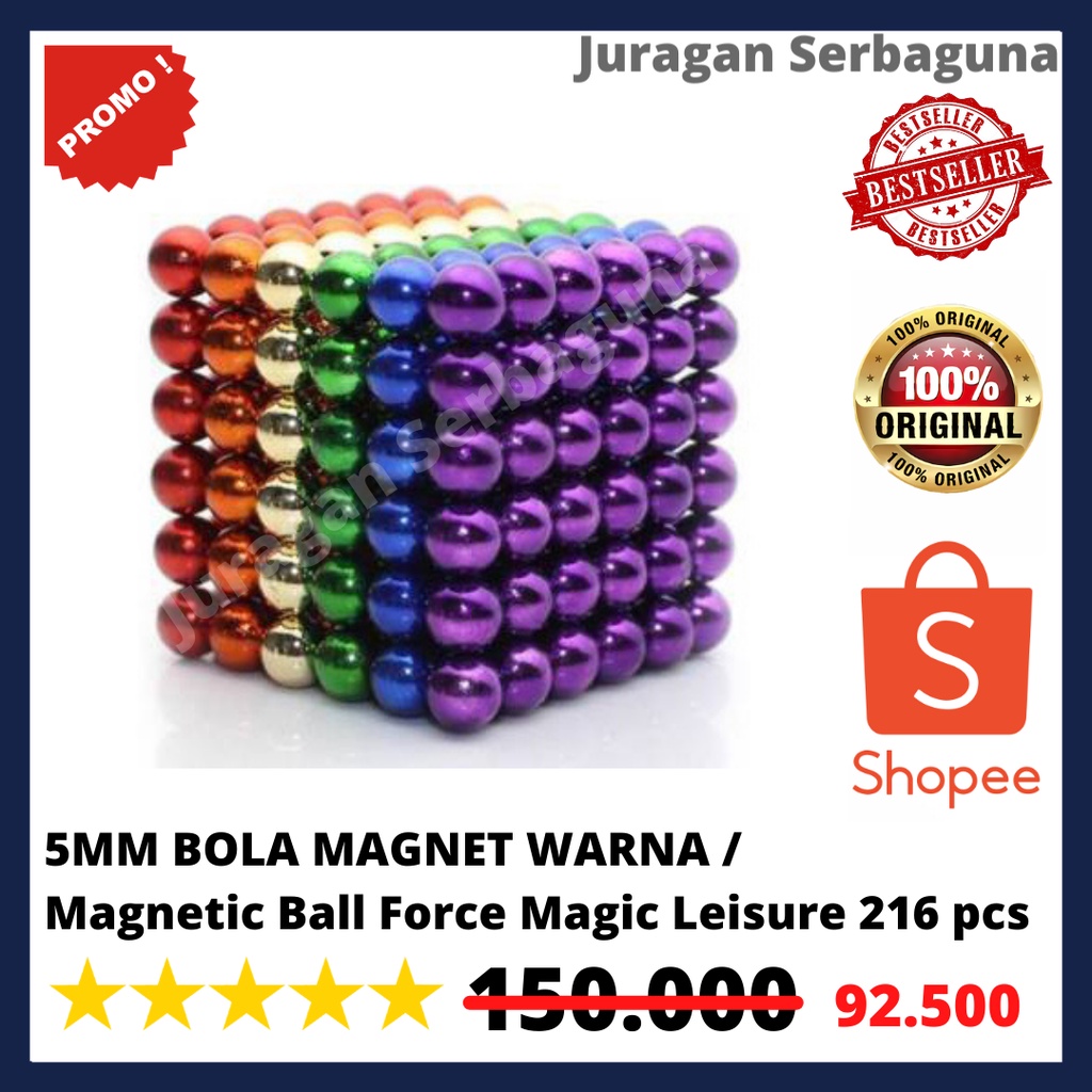 5MM BOLA MAGNET WARNA / Magnetic Ball Force Magic Leisure 216 pcs