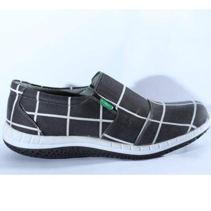 Sepatu Pria Slip On Kasual Sepatu Kerja Motif Garis Casual Import Sol Karet