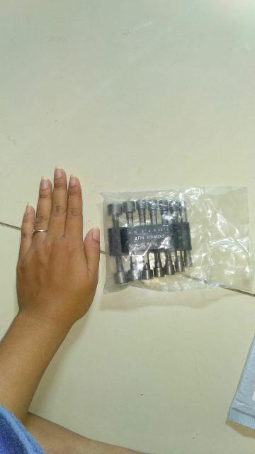 Qianxiyang 1 Set/14 Pcs Mata Bor Power Nut Driver Sae Metrik Soket Kunci Pas Sekrup Hex Shank