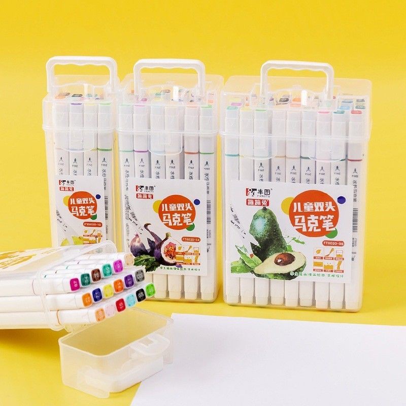 double tip wipe clean marker set spidol highlighter 2in1