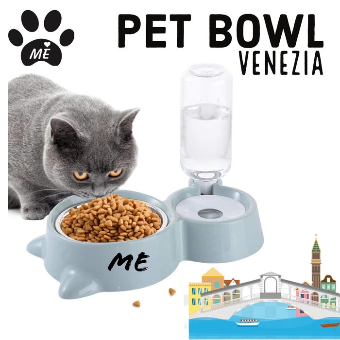 Pet Bowl &quot;VENESIA&quot; With Stainless Bottle For Cat &amp; Dog