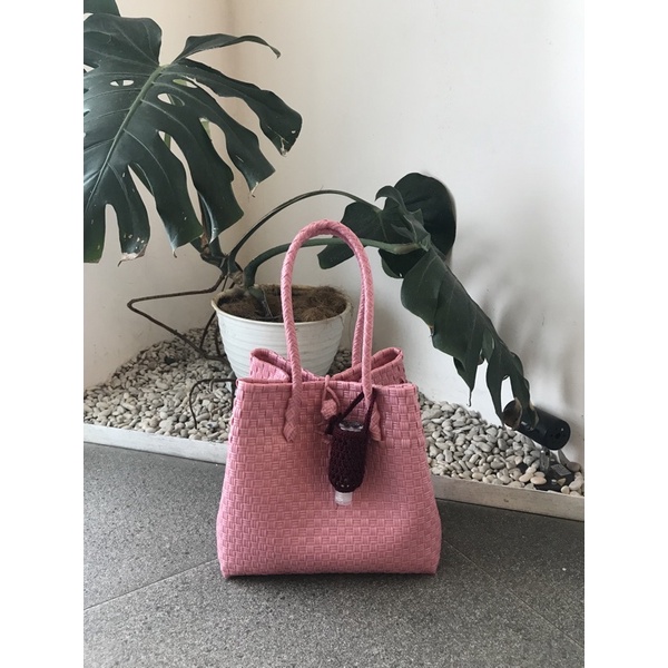SOFT PINK PREMIUM SIZE M FREE GIFT/JALLY BAG/RECYCLED PLASTIC BAG/TAS JALI/TAS ANYAMAN