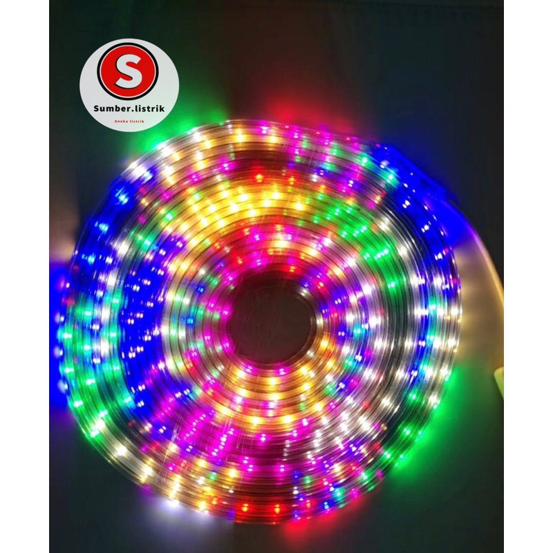 lampu selang rgb 2835 9m/10m/3528 warna warni /lampu strip /tumblr selang  /Lampu Strip Merah Putih LED Selang 10M Paket Lengkap AC 220V Lampu Hias Agustus