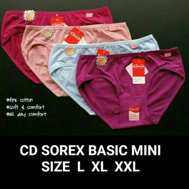 Celana Dalam Wanita Basic Mini Cotton Soft Sorex 1227 / Cd Cewek Sorex Soft Comfort Size L XL XXL