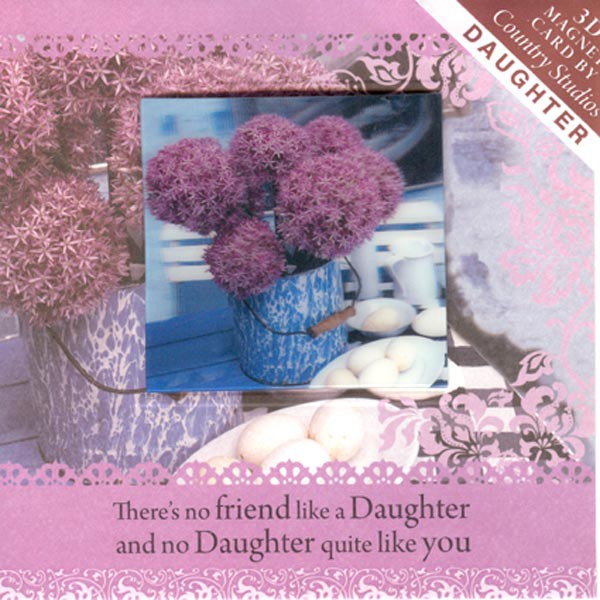 

3D Card With Magnet Card Gambar Bunga Warna Ungu Muda