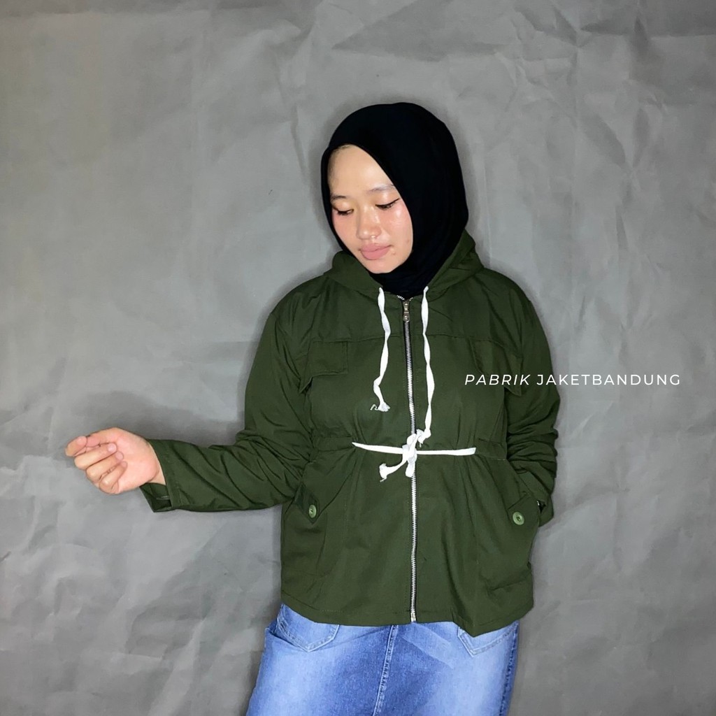 JAKET MERLIN PARKA HOODIE || Jaket Semi Parka cewek