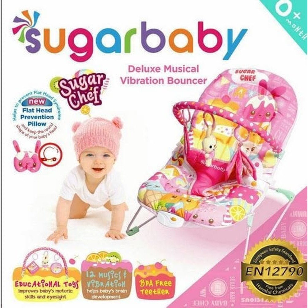 Bouncer Bayi Sugar Baby Deluxe Musical Vibration 1 Recline - Sugar Toys