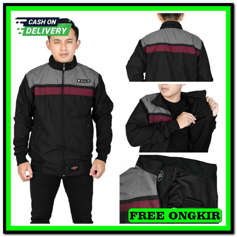 Jaket Outdoor Pria Taslan Import Waterproof Sensor Jaket Hiking Jaket Pria Parasut Kombinasi Terbaru