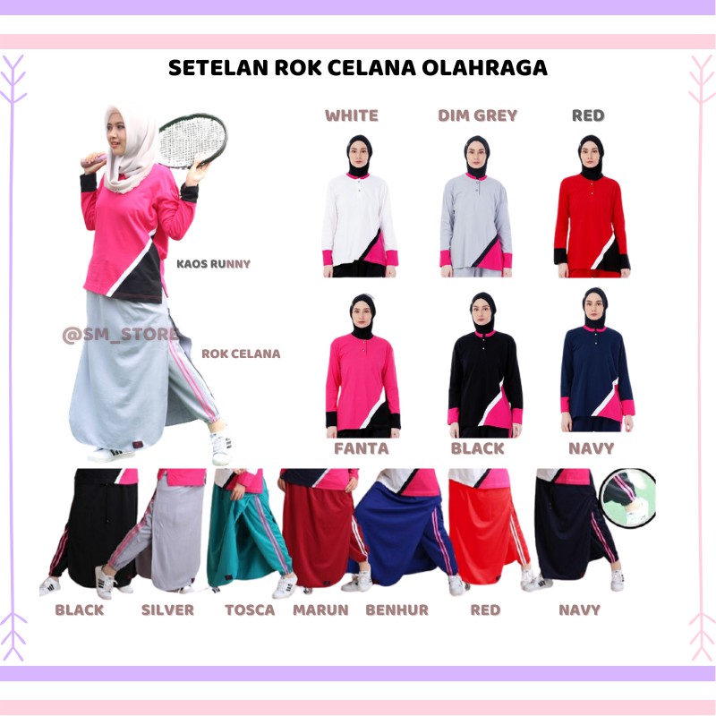 *Rocella Rok Celana Sporty / Trainy* Kaos runny ,baju olahraga ,rok celana olahraga