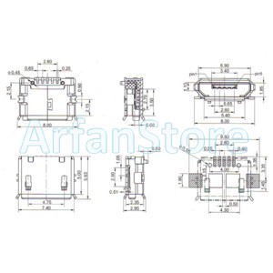 Socket Micro USB Female MK5P Connector Soket Mikro Betina 5P Konektor PER 5PCS