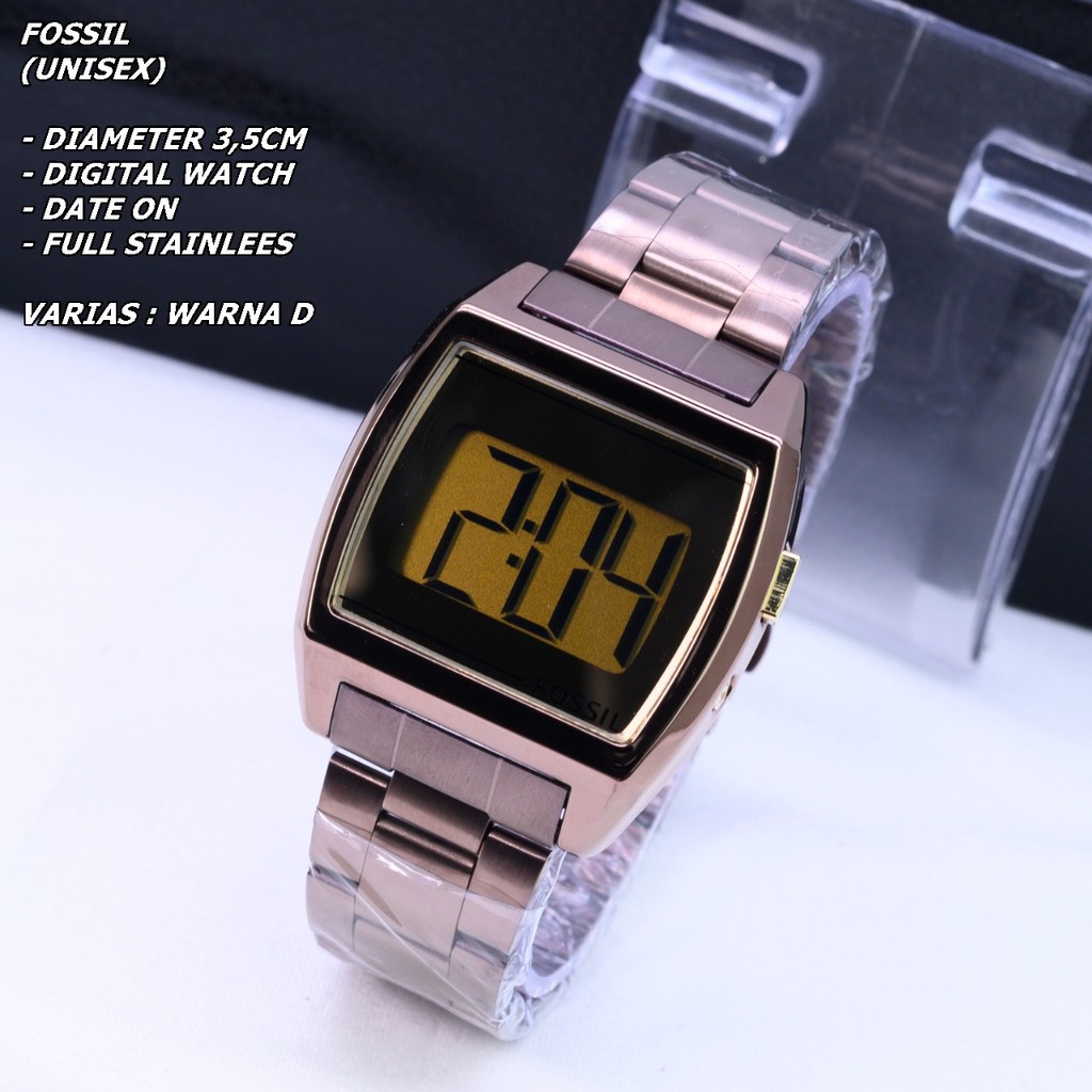 JAM TANGAN UNISEX FASHION RANTAI BODY SEGI TANGGAL AKTIF