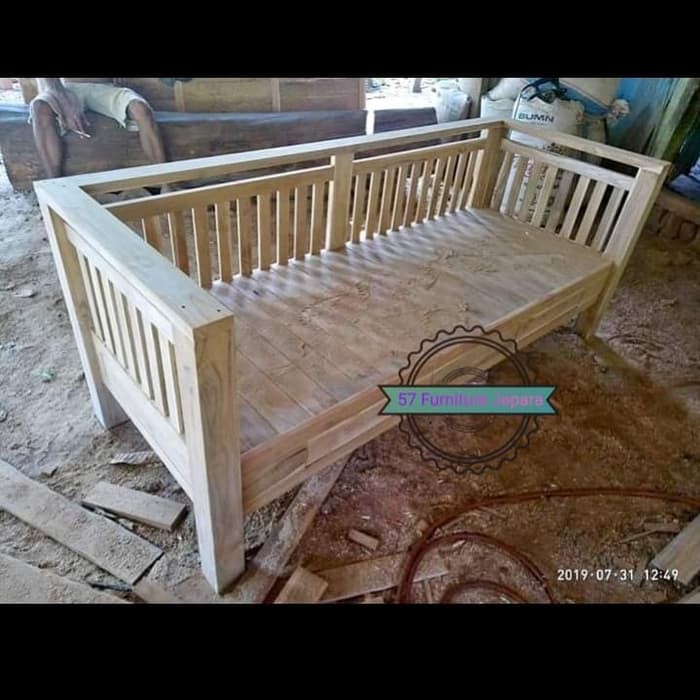 Kursi bangku panjang jati mentahan bale bale jari2 polos
