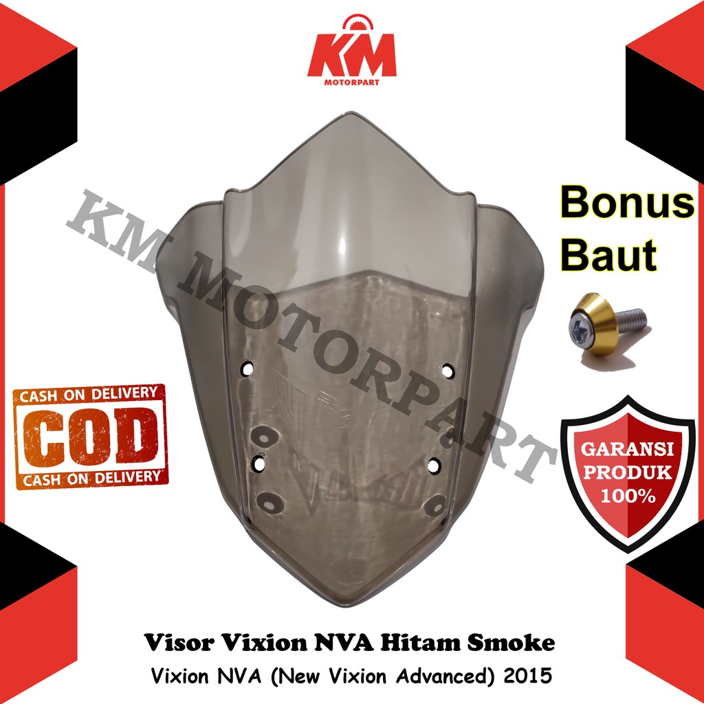 Visor Windshield Yamaha Vixion New NVA 2015 2016 2017 Hitam dan Bening Variasi Vixion New Nva