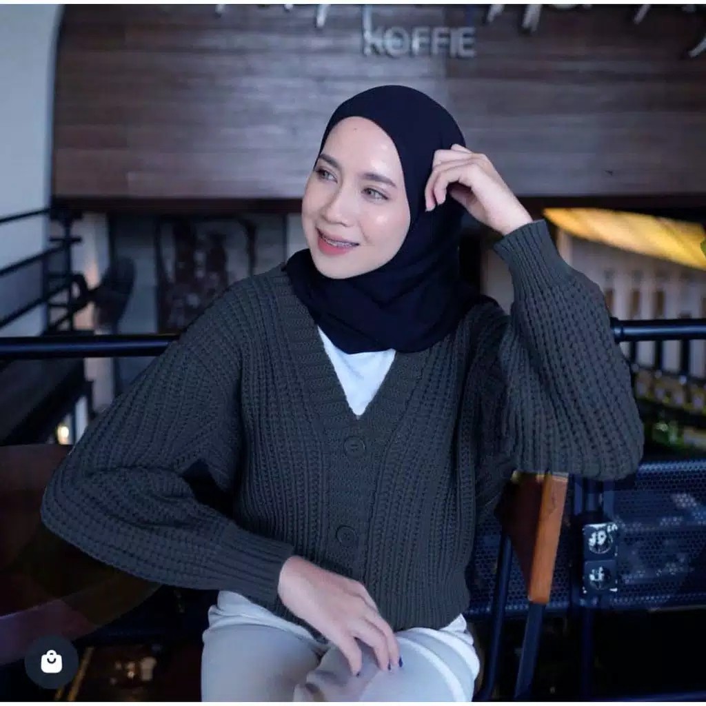 ARSY CARDY / CROP CARDY WANITA / Cardigan Crop / Cardy Rajut / Outer Wanita / Cardigan Rajut Wanita-NAVY