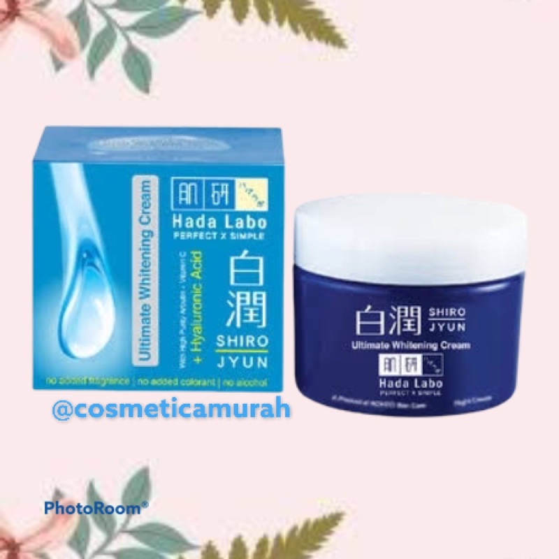 hada labo shirojyun cream biru // hada labo ultimate whitening cream shirojyun