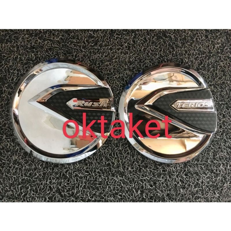 Tank cover/ tutup tangki mobil all new Rush Terios 2018  2020 2022  platinum Chrome