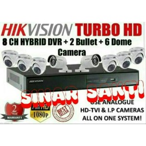 PAKET CCTV HIKVISION 8 CHANNEL 2MP 1080P FUL HD ( KOMPLIT TGGL PSG ) ORIGINAL