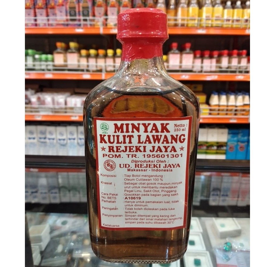 

TERMURAH.minyak kulit lawang cap REJEKI JAYA 250 ML.asli pulau irian