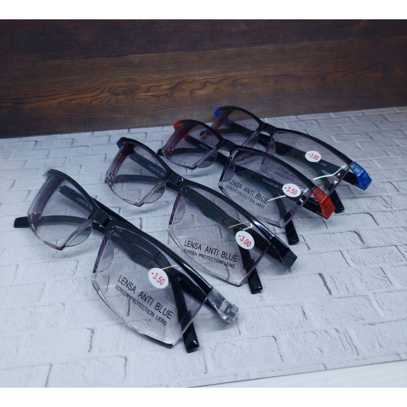 Kacamata Minus Antiradiasi Lensa Hitam TC245AB-MN