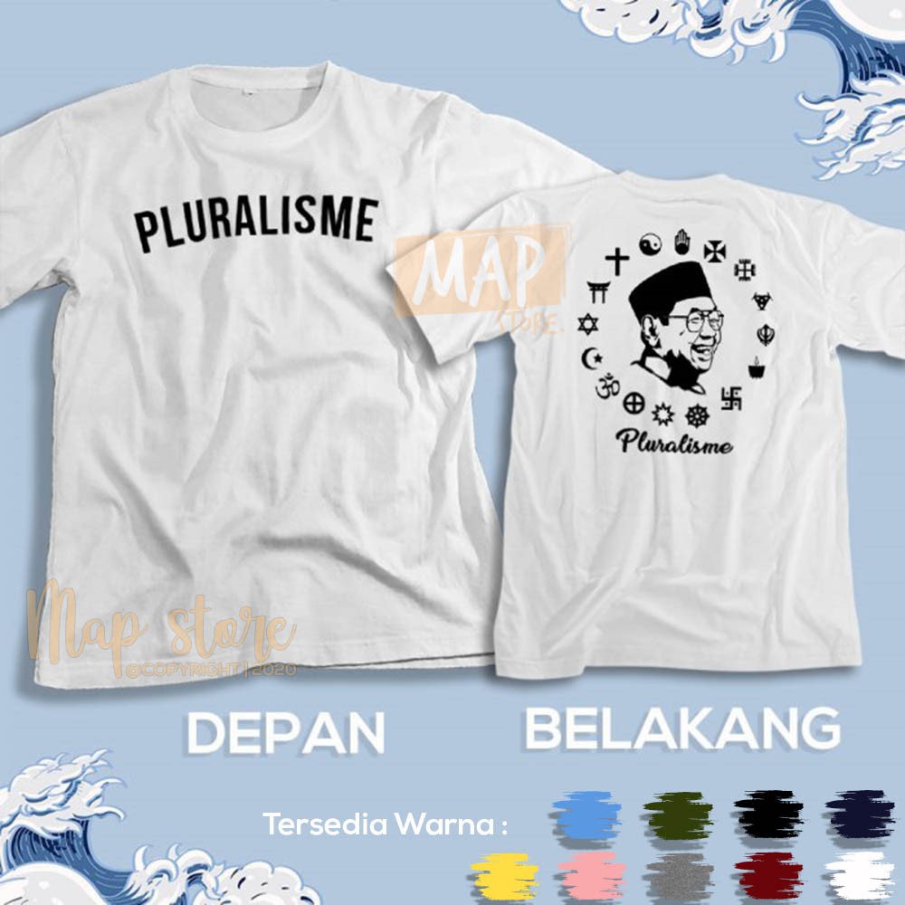 Kaos Pluralisme Gusdur Tokoh Agama - Baju Dakwah Santri Gus Dur MLI Majelis Indonesia | 2110