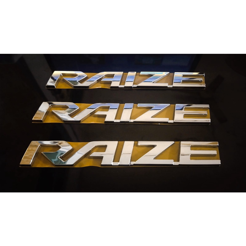 Emblem Logo Tulisan Raize Chrome Original