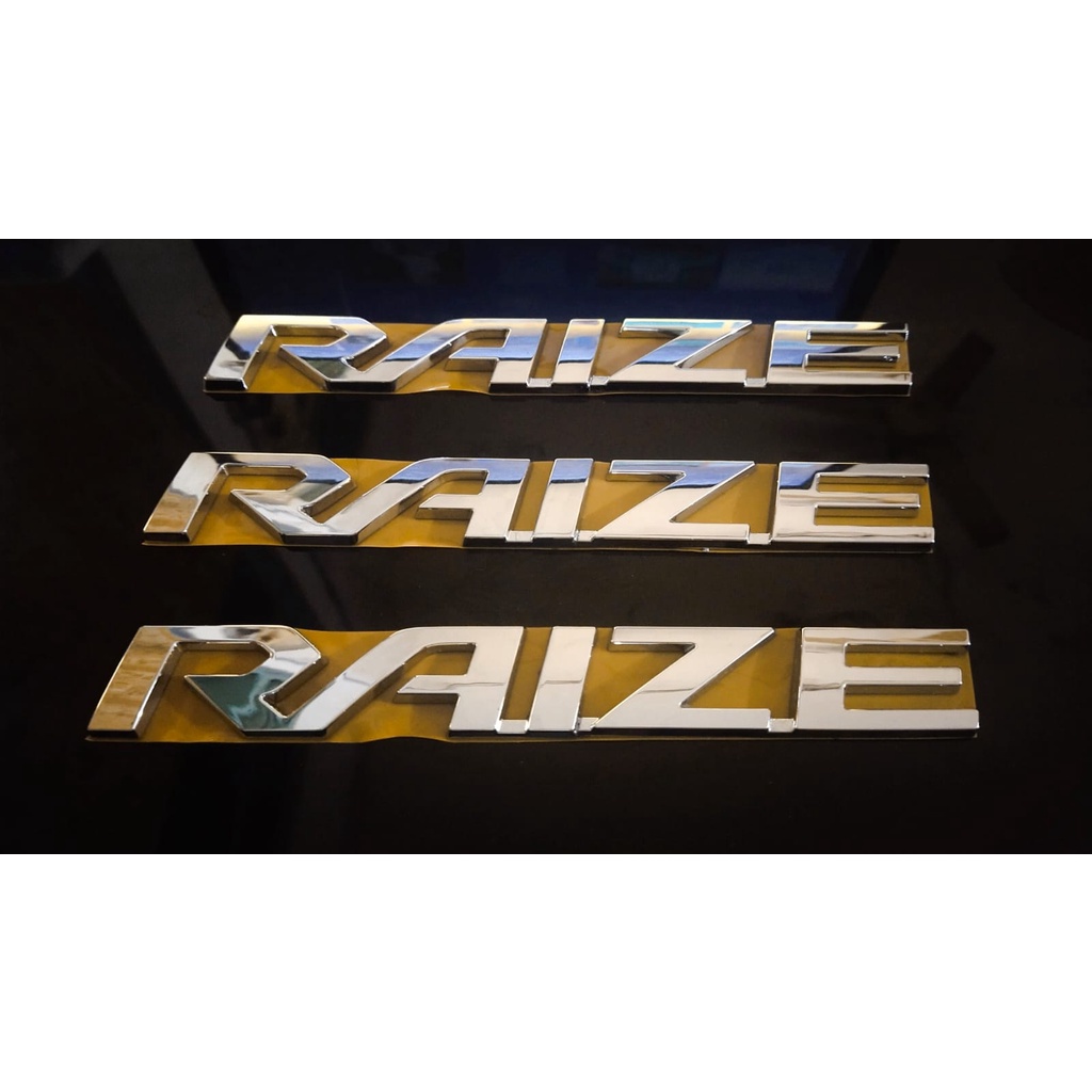 Emblem Logo Tulisan Raize Chrome