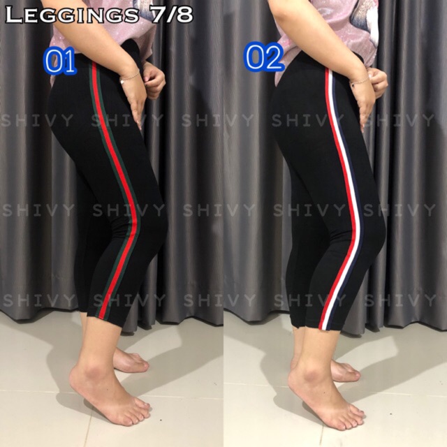 Legging Pendek 7/8 Import List Pita Fashion Wanita