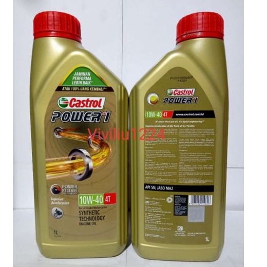 Oli Castrol Power 1 10W-40 1liter 4T  Oli Mesin Castrol Power 1 1liter  ORIGINAL