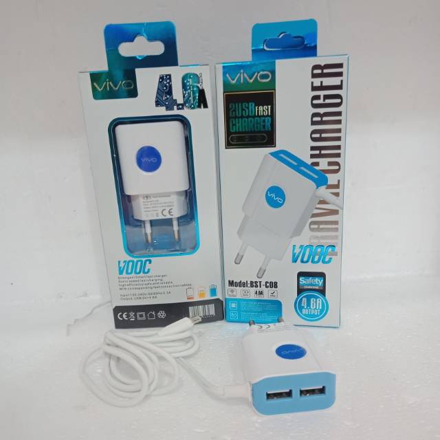 Charger Vivo Vooc Bst C08 2Usb Casan Vivo Vooc Bst C08 2Usb Micro