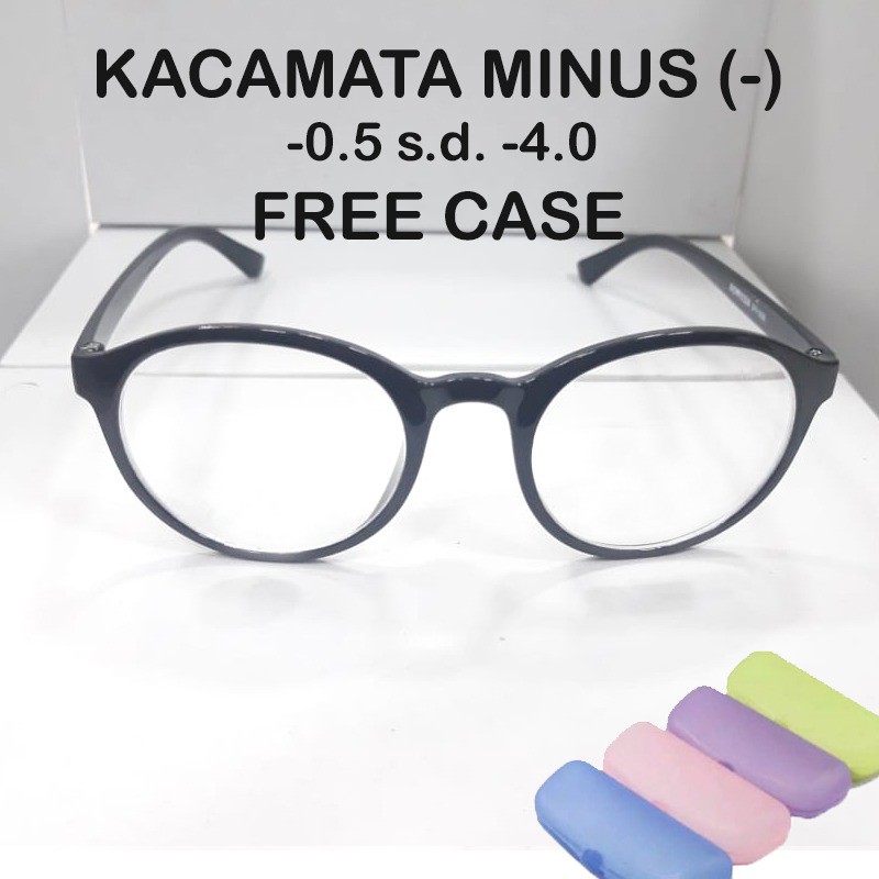 Kacamata baca minus kacamata Rabun Jauh Kacamata Minus Pria dan Wanita Ukuran 0.50-4.00 + FREE CASE