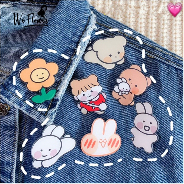 Pin Brooch Pin Bros akrilik korea kartun puppy bear lucu jepitan tas Bahan Akrilik Gaya Korea Untuk Aksesoris