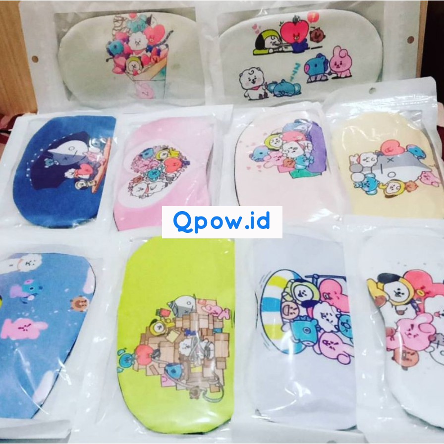 MASKER TUTUP MATA GEL PENDINGIN / PENUTUP MATA TIDUR KARAKTER BT21