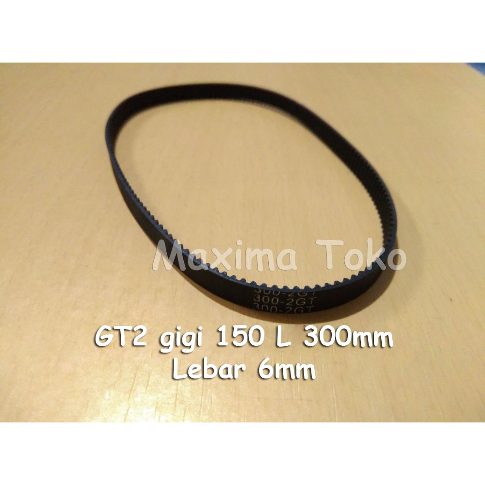 Unik Timing Belt 2GT Lebar 6mm Close loop gigi 150 teeth Panjang 300mm GT2 150t Limited