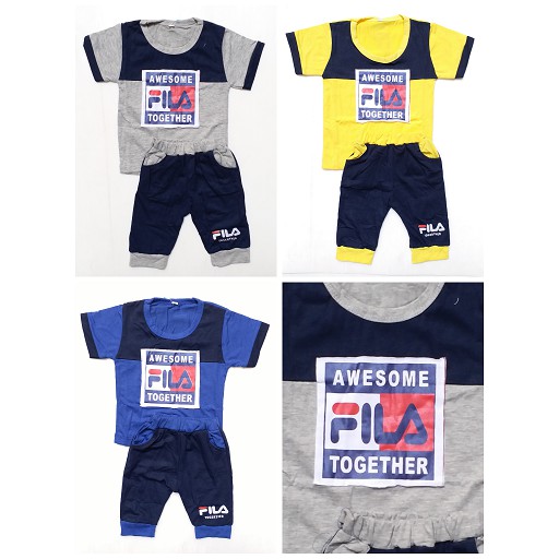 Baju Anak Laki2 1 Tahun - Setelan Kaos Lengan Pendek Anak Cowok Bayi Laki 6-12 Bulan