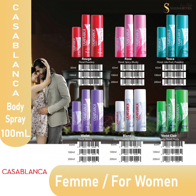 Casablanca Body Deodorant Spray Wanita 100 ml