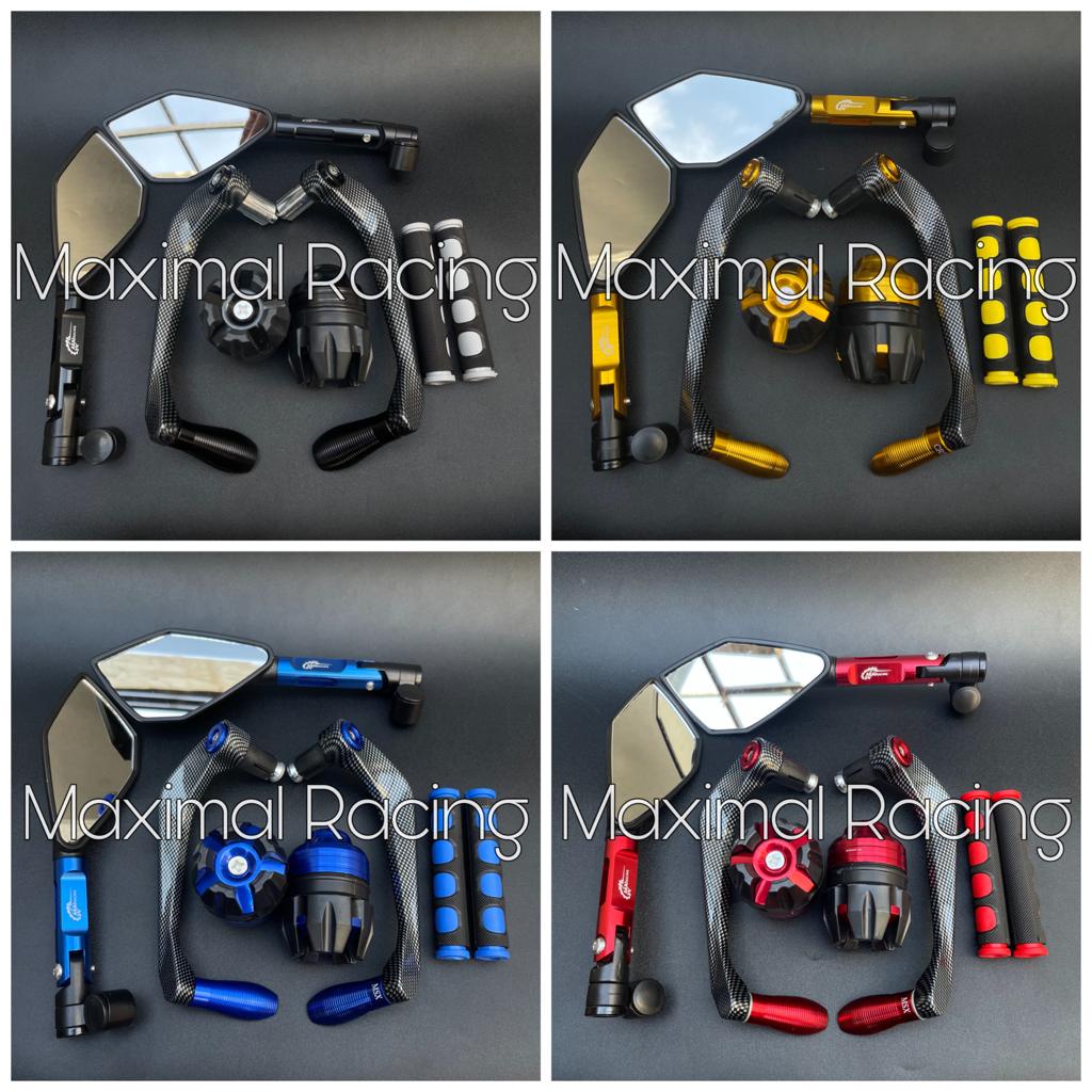 Paket Variasi Motor 4 item Spion V2 V5 Proguard Karbon Jalu As Karet Handle Universal Motor