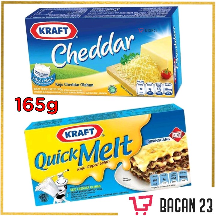 Keju Kraft Cheddar ( 150gr ) ( Cheddar - Quick Melt ) / Keju Parut / Keju Leleh / Bacan 23 - Bacan23