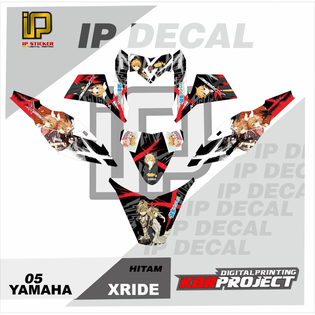 DECAL X-RIDE STICKER VARIASI MOTIF GRAFIS DECAL MOTOR YAMAHA X-RIDE 05 CUSTOM BEBAS BISA