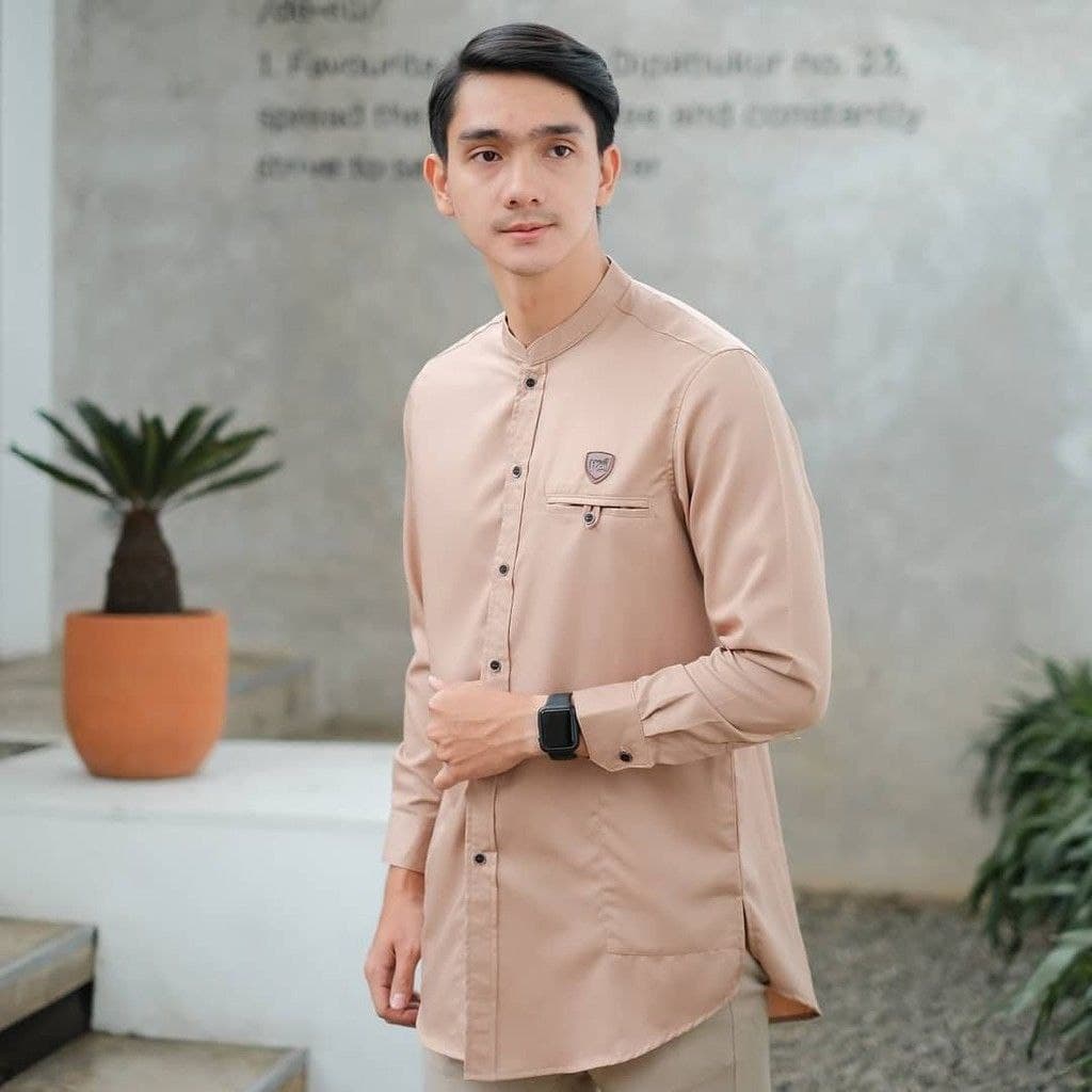 Baju Koko Kurta Dewasa Lengan Panjang Material Catton Adem Serap Keringat.