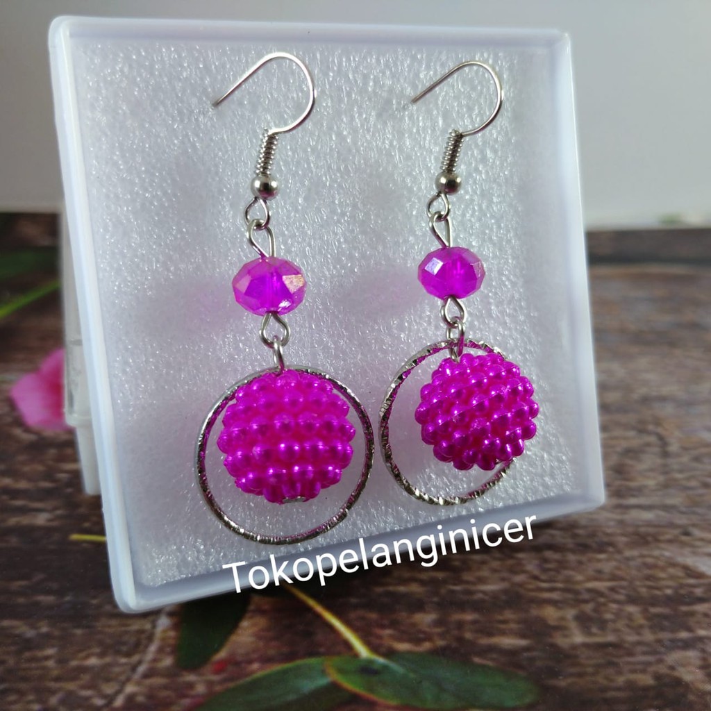 Giwang murah /anting korea Anting Motif Geometri Ala untuk Wanita juntai Berry By Tokopelanginicer