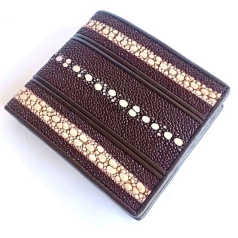 dompet pria lipat kulit ikan pari 3duri c
