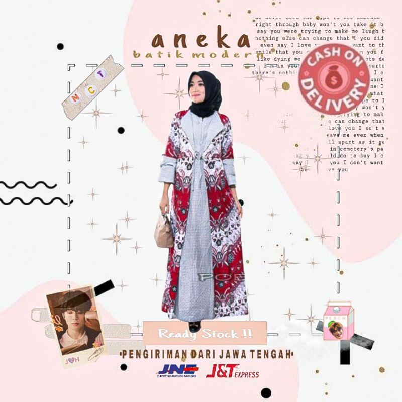 GAMIS BATIK JAZZY KERAH JAS FORMAL CASUAL KERJA KANTOR MURAH LEBARAN KONDANGAN