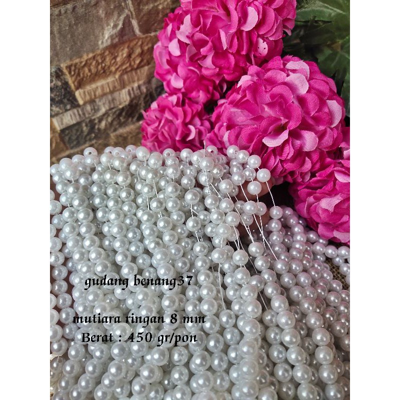 mutiara ringan 4mm/5mm/ 6mm/8mm/ 1 pon (450 gram)