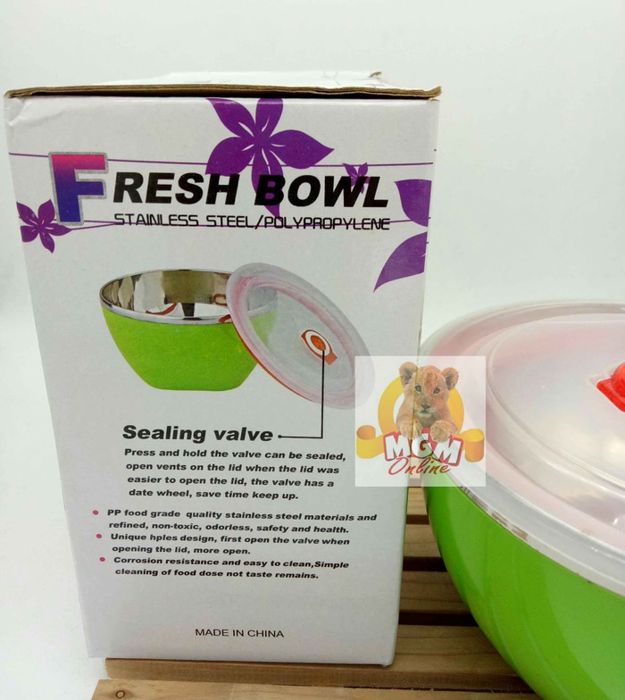 Cangkir Mangkok Stainless Gagang / Fresh bowl /Tempat Makan Kedap