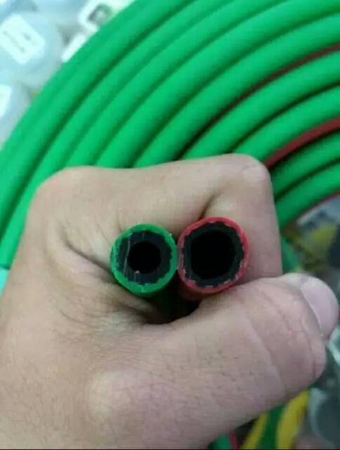 SELANG DOUBLE METAGOMMA/SELANG LAS/ SELANG BLENDER ECER WELDING HOSE(ACE+OXY) SELANG DOUBLE1/4 X 3/8