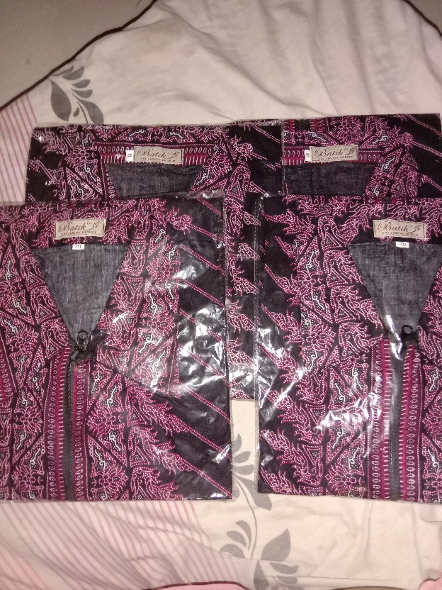 M L Xl Xxl Tunik Batik Zipper Depan Busui Atasan Batik Seragam Baju Batik Wanita