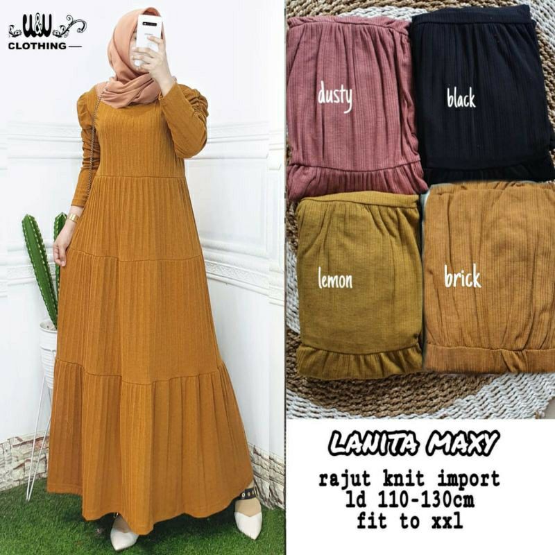 Gamis rajut lanita maxy premium